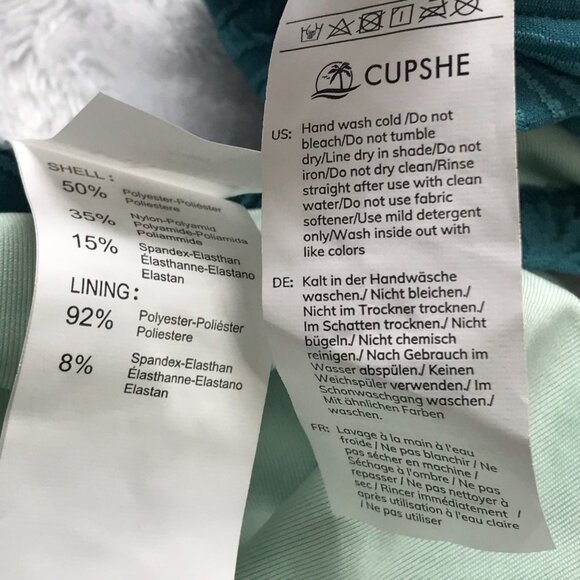 Cupshe Floral Scalloped Top Bikini Set High Waist Bottoms Womens L NEW - Picture 12 of 12